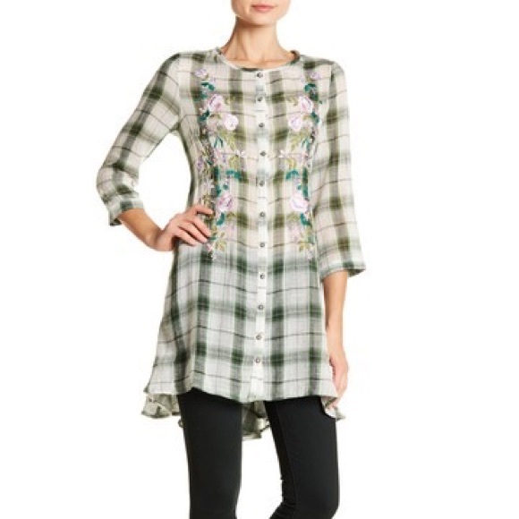 Nordstrom Tops - shirt- embroidered, plaid